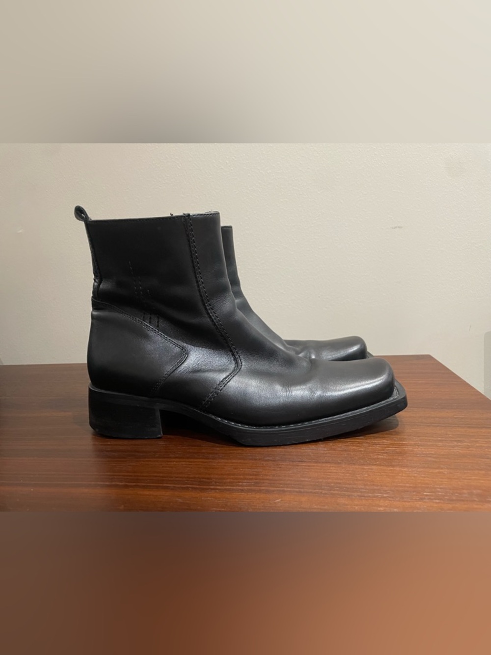 Aldo ankle boot square toe side zip